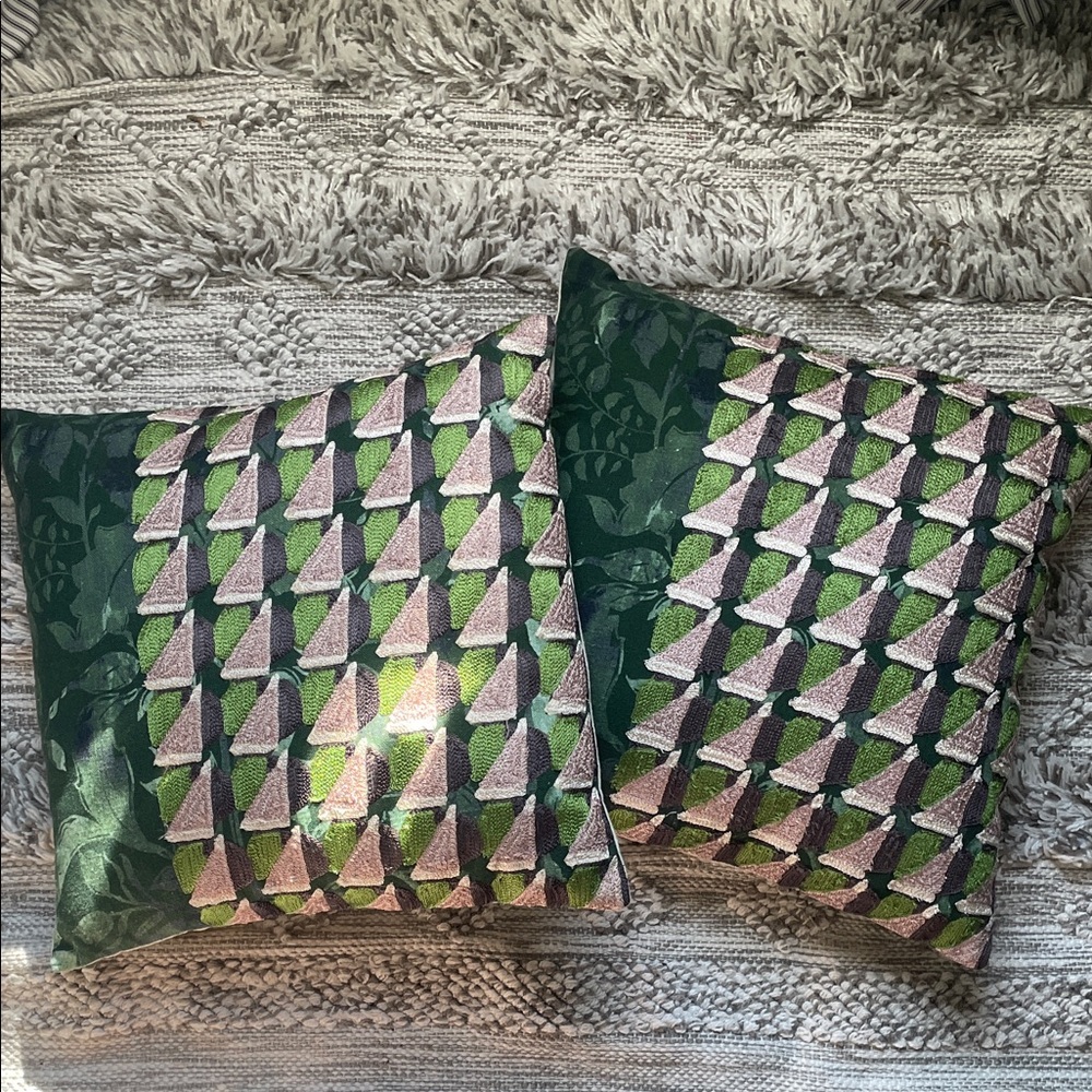 West Elm Natural Cotton Blend Fabric Throw pillows. - Picture 4 of 5
